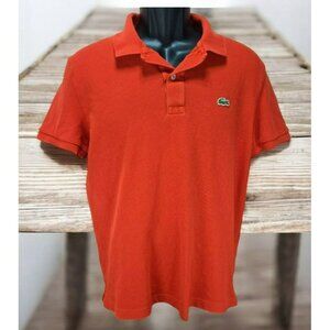 Lacoste Boys Slim Fit Polo Large Orange Cotton